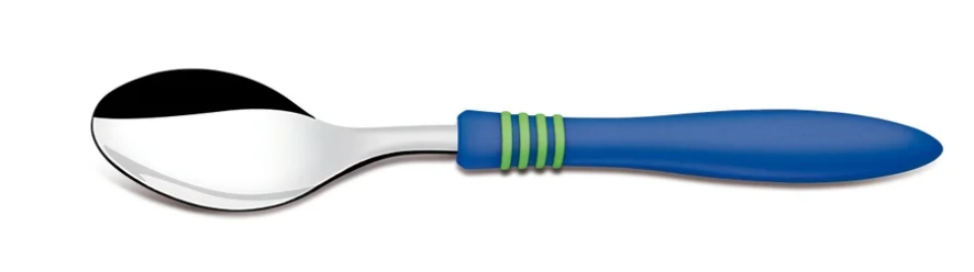 Colher Sobremesa Cor Cor Aco Inox Azul 23456410 Tramontina