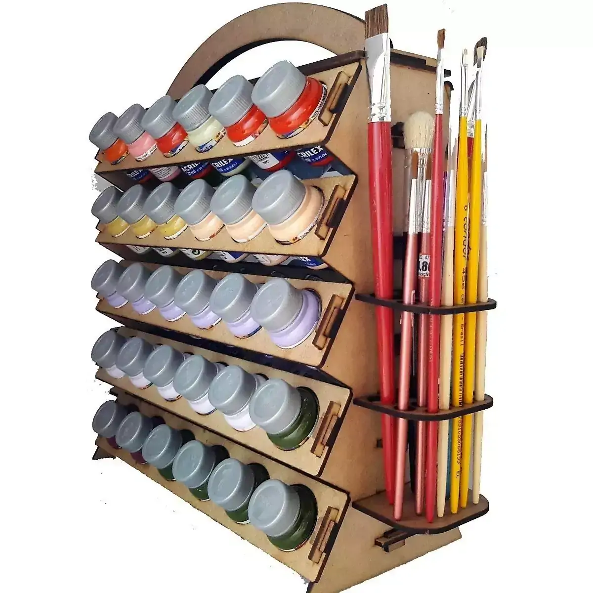 Suporte Organizador P/ Tinta P/ Tecido PVA Acrilex e Pinceis