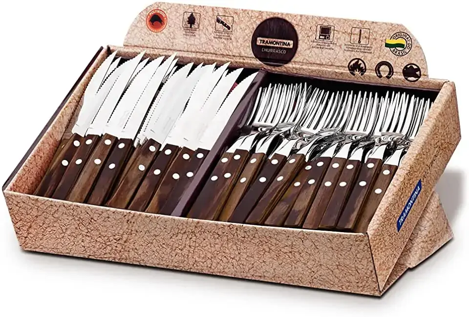 Talher Laguna Inox Tramontina Polywood Castanho