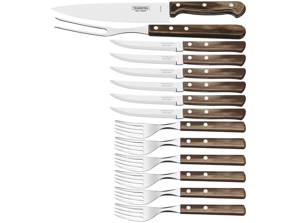 KIT CHURRASCO INOX 14PC POYWOOD CAS