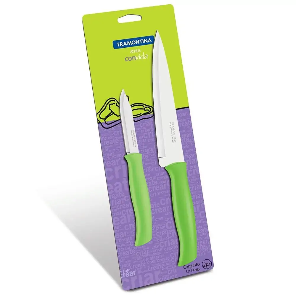 Conjunto Facas Inox Athus Tramontina Verde 2pcs