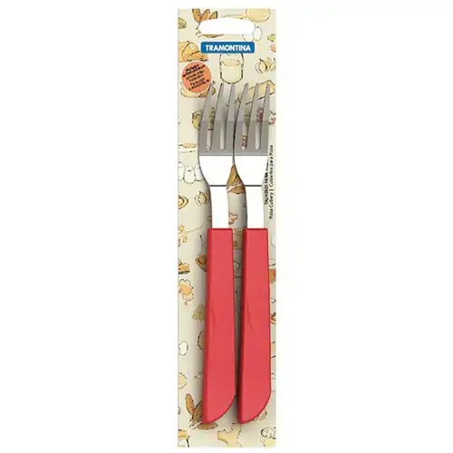 Garfo Tramontina P/pizza 2pcs Vermelho Cj