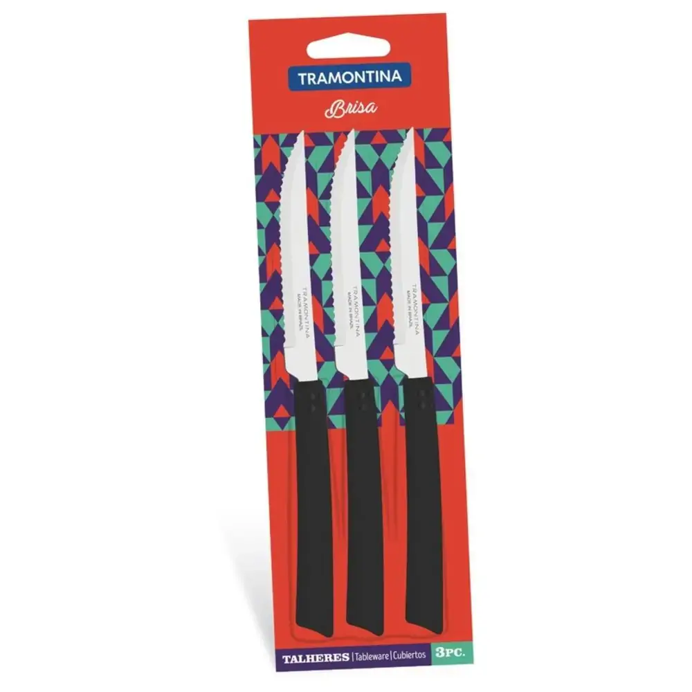 Conjunto De Facas Tramontina Churrasco 3pcs Preto