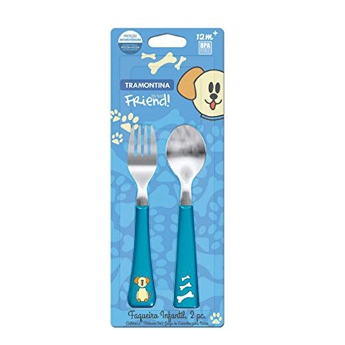 Jg.inox Tramontina 2pcs My Best Friend Azul