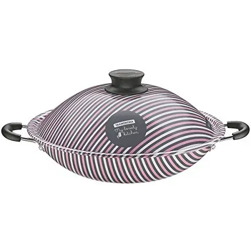 Panela Wok Tramontina My Lovely Kitchen Cinza/branco/rosa 32 Cm