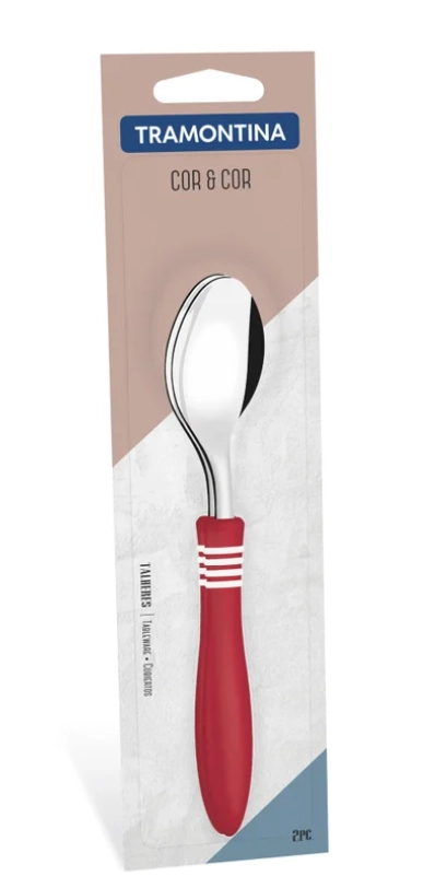 Jogo Colher Sobremesa Cor Cor Aco Inox Vermelho 2 Pcs 23456270 T