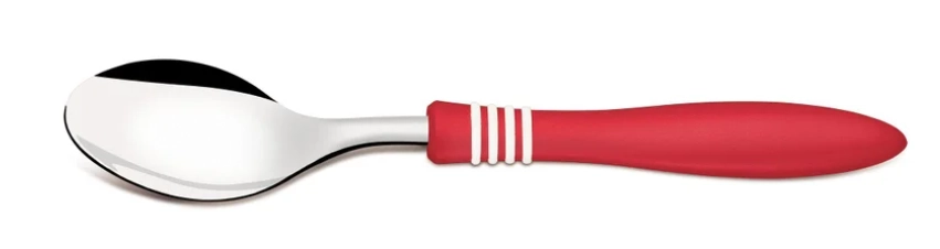 Colher Sobremesa Cor Cor Aco Inox Vermelho 23456470 Tramontina