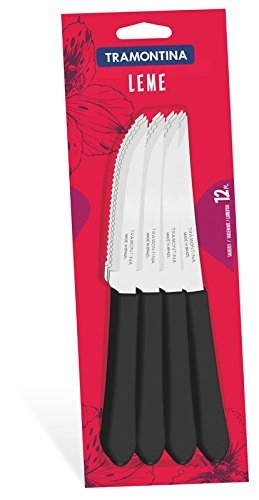 12 Facas Para Churrasco Inox 4 Polegadas Leme Tramontina