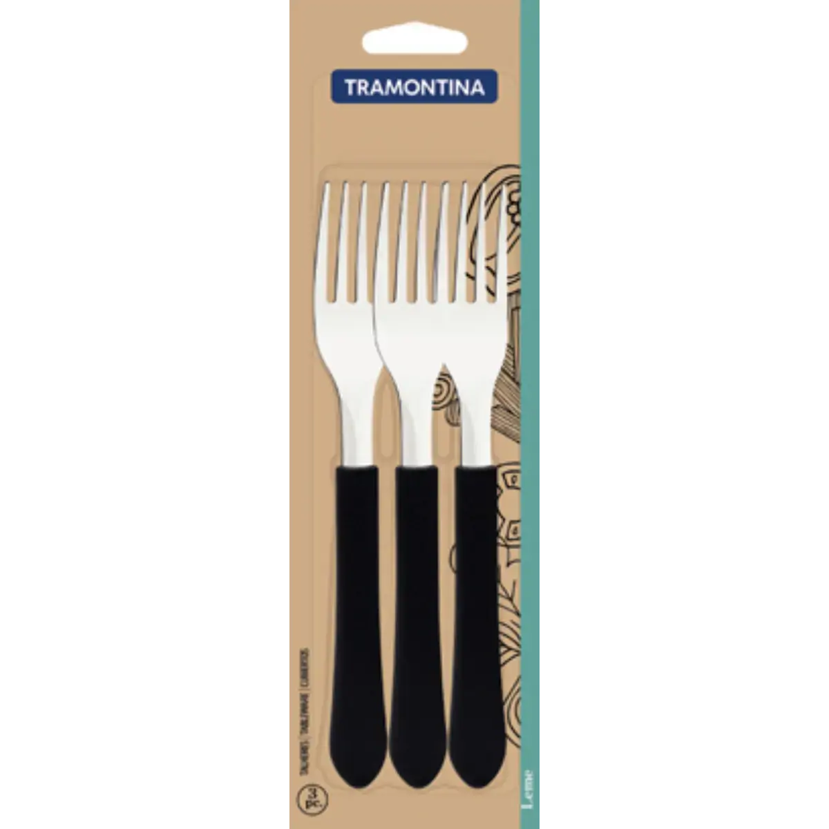 Conjunto de Garfos Mesa Inox com 3 Peças