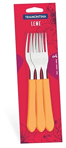 Conjunto Garfos Tramontina Leme 3pc Laranja