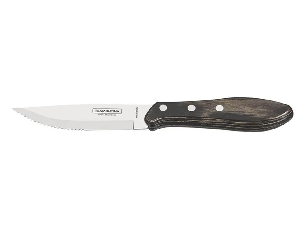 Faca Para Churrasco Jumbo 5 Polywood Castanho Lamina De Aco Inox E Cabo De Madeira Tramontina