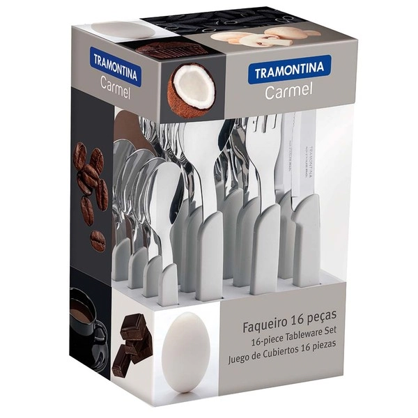 Tramontina Inox E Plástico Carmel Natural 16 Peças
