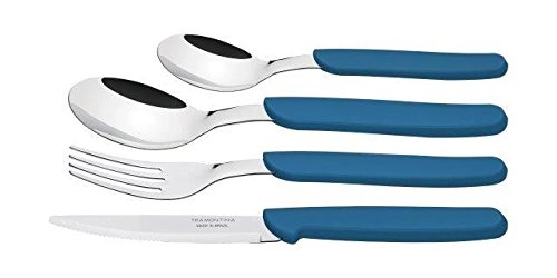 Faqueiro Inox 16pc Turq/escu Carmel