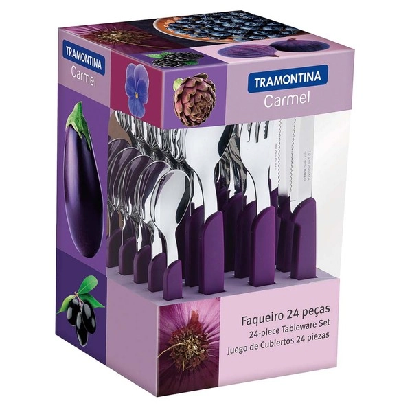 Tramontina Inox E Plástico Carmel Púrpura 24 Peças