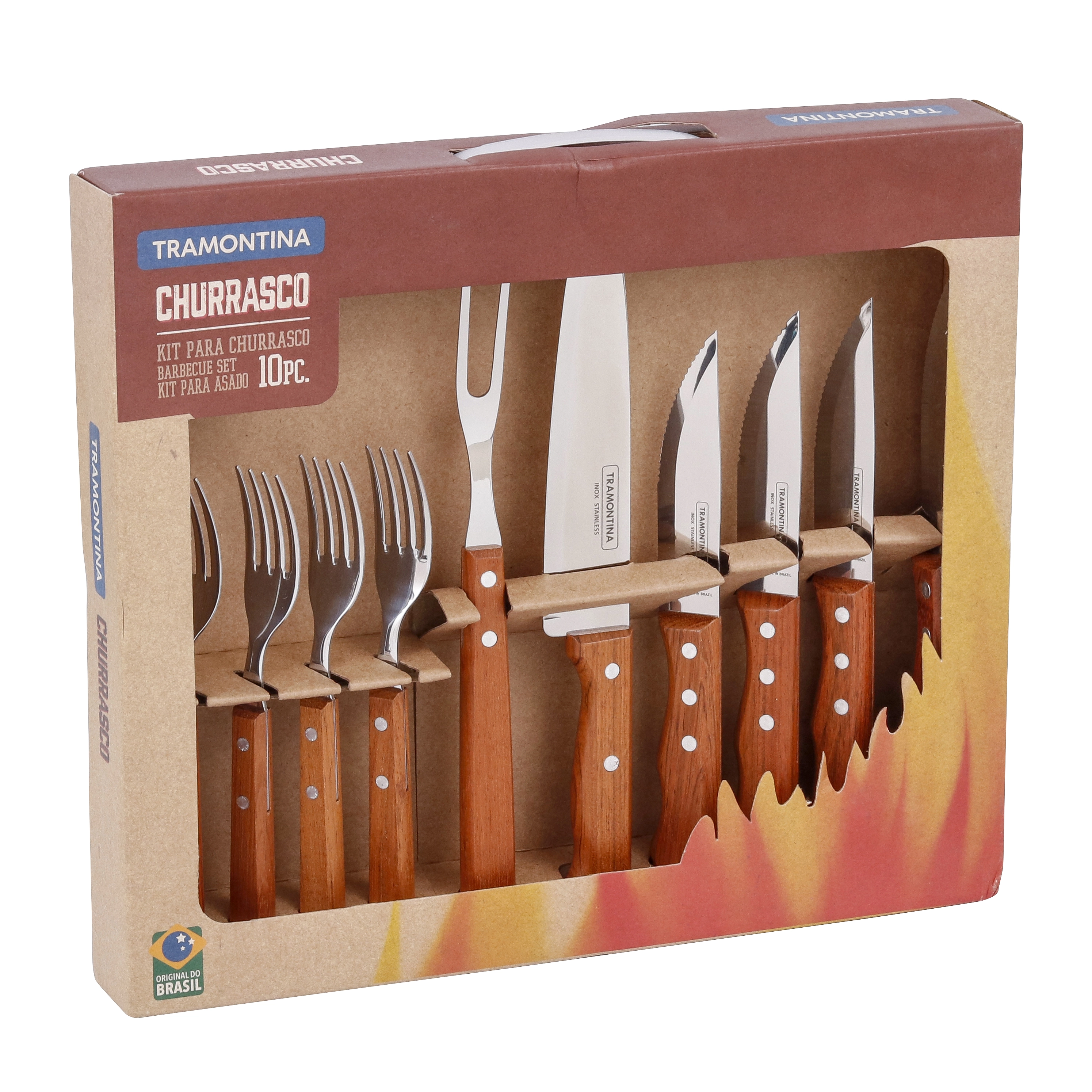 Kit para Churrasco 10 Peças em Inox Tramontina Dynamic 22399037