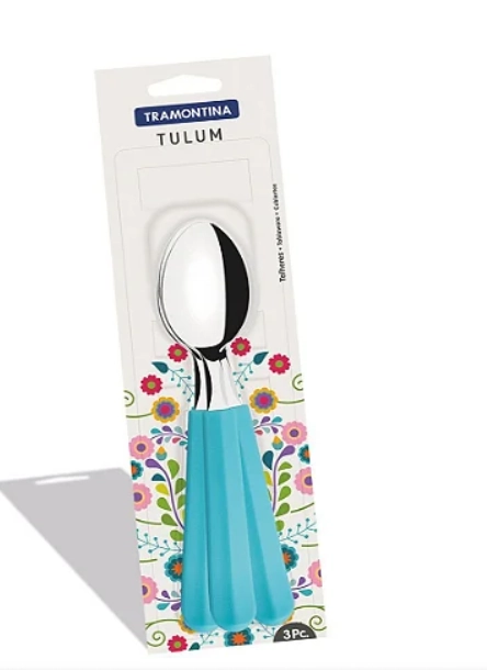 Jogo Colher Mesa Tulum Inox Turqueza 3pcs 23273310 Tramontina