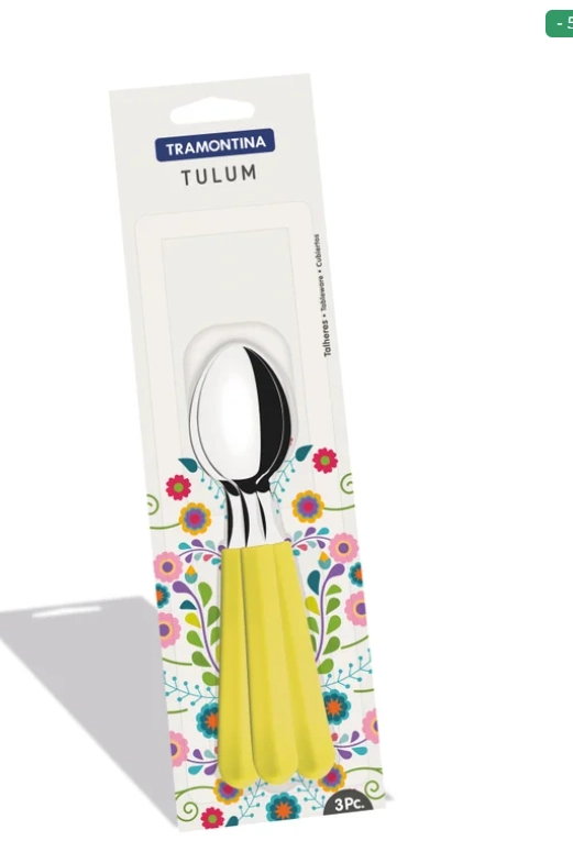 Jogo Colher Sobremesa Tulum Inox Amarelo 3pcs 23276320 Tramontina