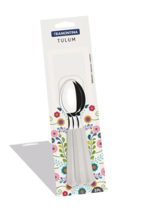 Jogo Colher Sobremesa Tulum Inox Off White 3pcs 23276380 Tramontina