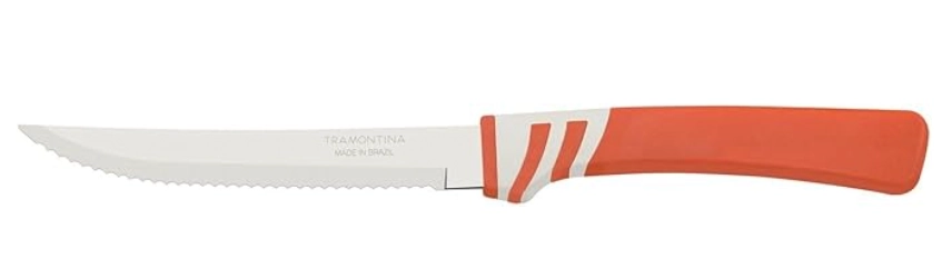 Faca Churrasco Fruta Amalfi Inox Laranja 23470445 Tramontina