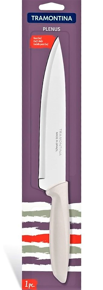 Faca Chef Tramontina Plenus com Lâmina em Aço Inox e Cabo de Polipropileno Off White 8 Polegadas