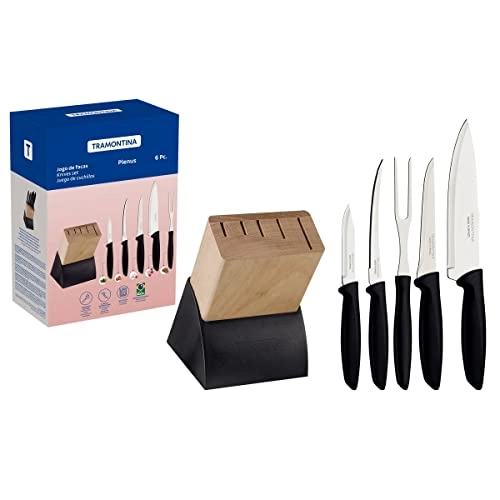 Jogo De Faca Tramontina Inox Plenus Preto 6pc