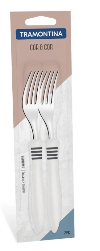 Jogo Garfo Sobremesa Cor E Cor Inox Branco 2pcs 23455250 Tramontina