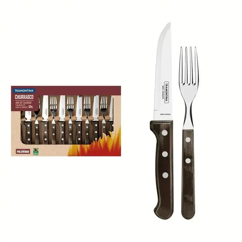 Faqueiro Aço Inox Polywood Tramontina 12 peças