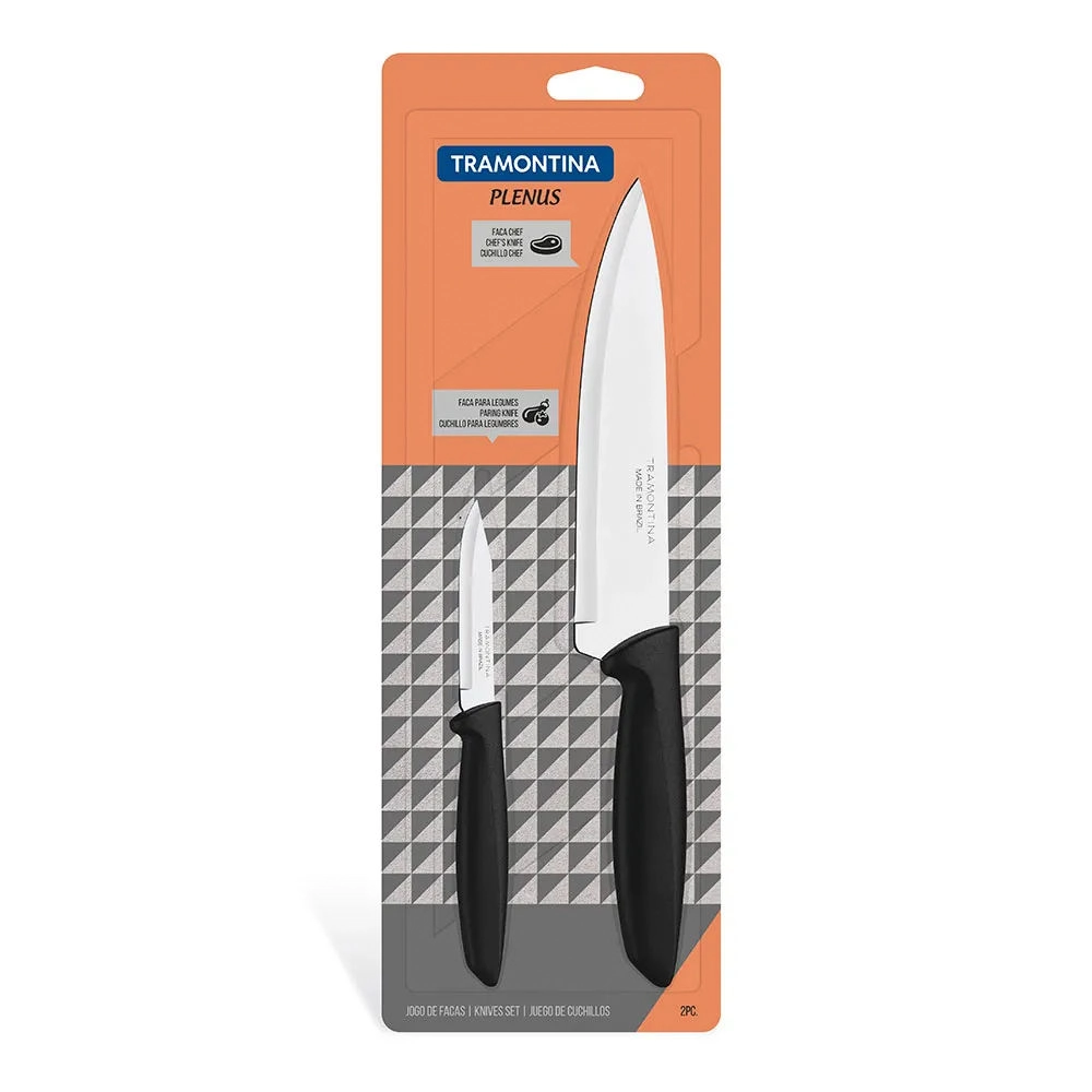Jogo 2 Facas Inox Plenus Preto