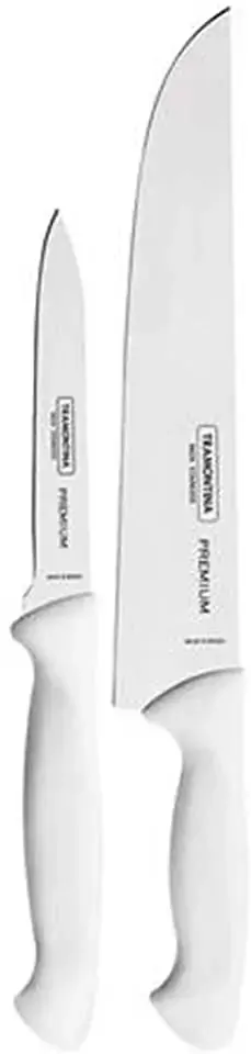 Jogo De Facas Inox Plenus Branco Tramontina 2 Pecas