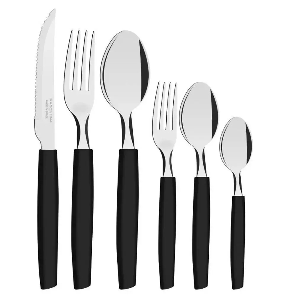 Tramont.faqueiro Inox C/24 Pcs Preto