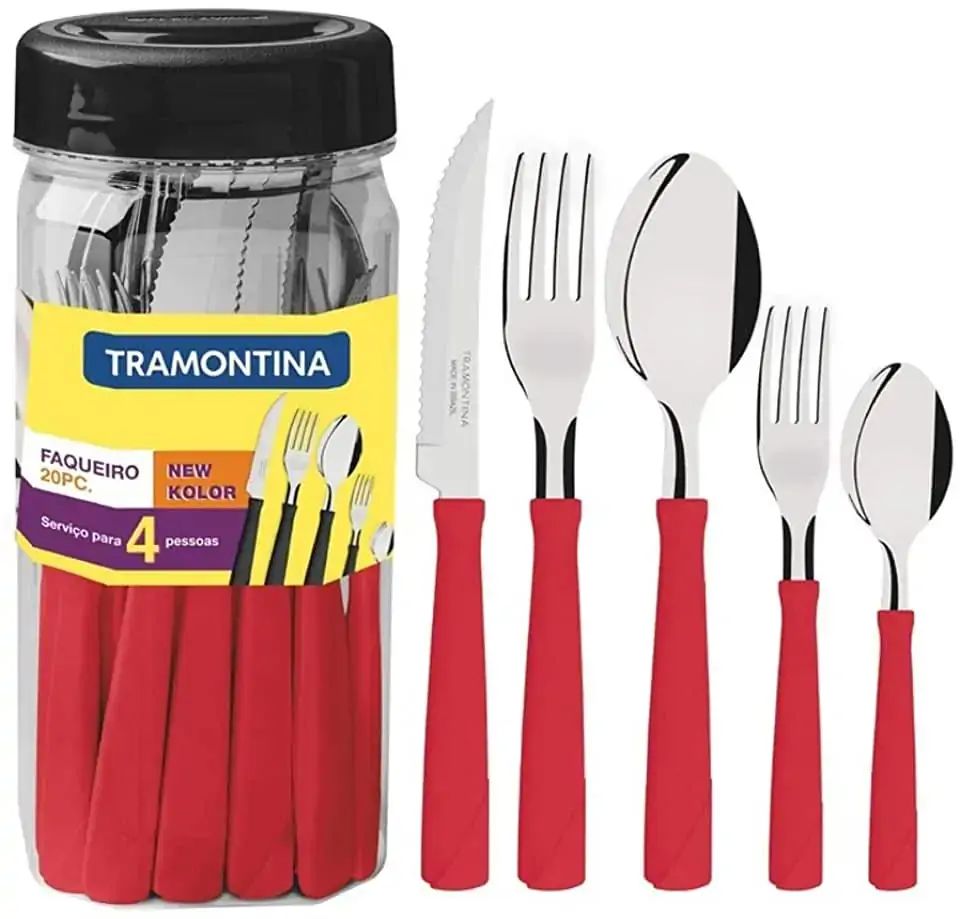 Faqueiro Tramontina 20pcs New Kolor Vermelho