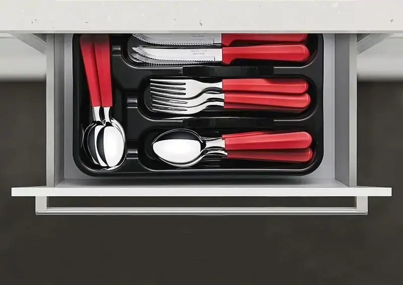Faqueiro Tramontina Tulum Inox Vermelho com Gaveteiro 25 peças