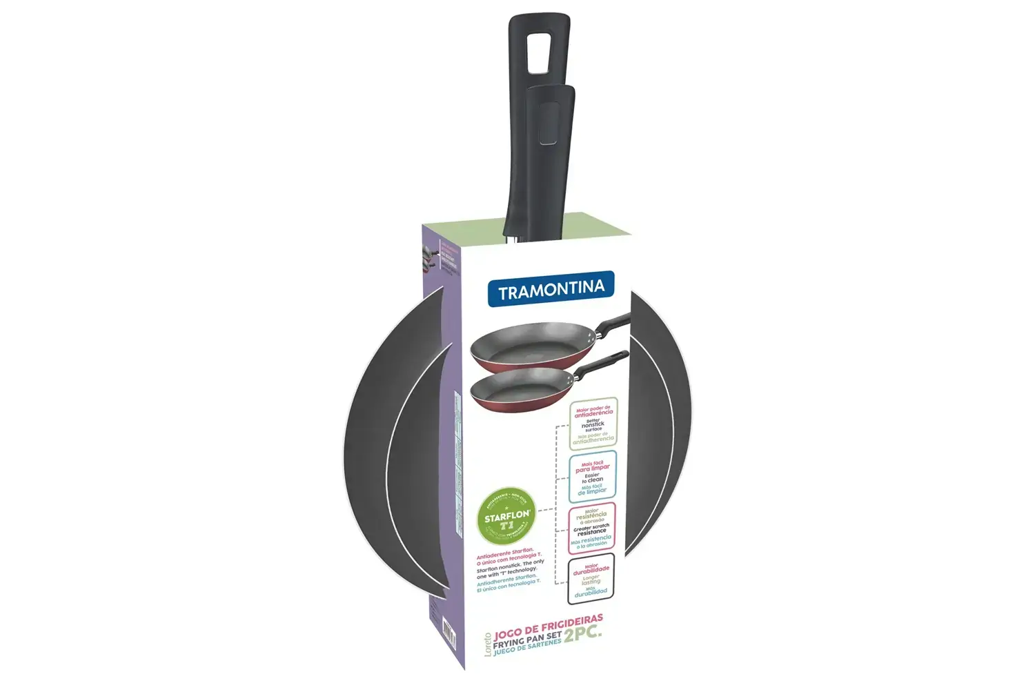 Jogo De Frigideiras Loreto Tramont.c/2 Pcs Verm.
