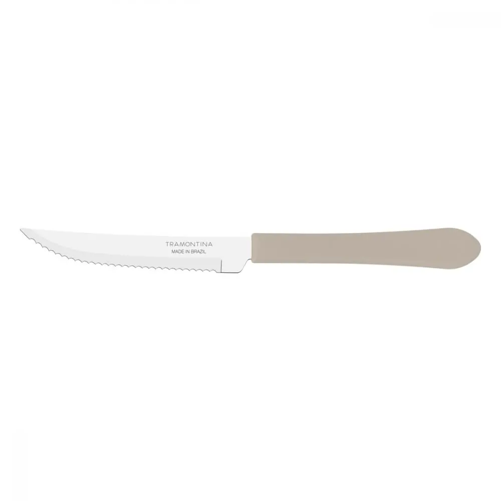 Faca para Churrasco Tramontina Leme com Lâmina em Aço Inox e Cabo de Polipropileno Cinza 4 Polegadas
