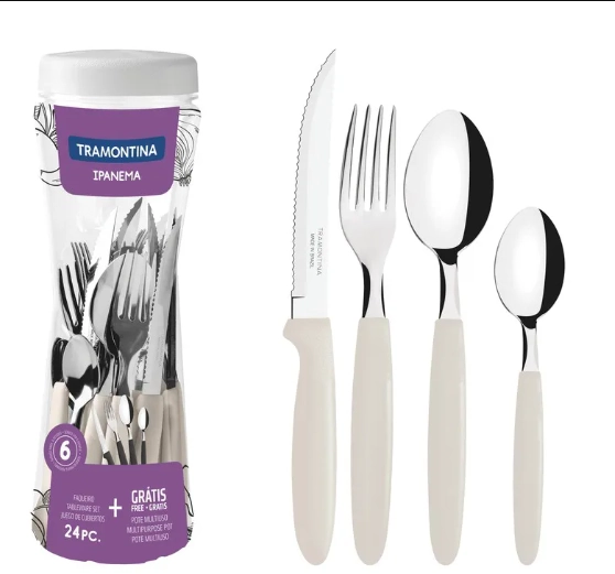 Faqueiro Inox Ipanema Cinza 24 Peças