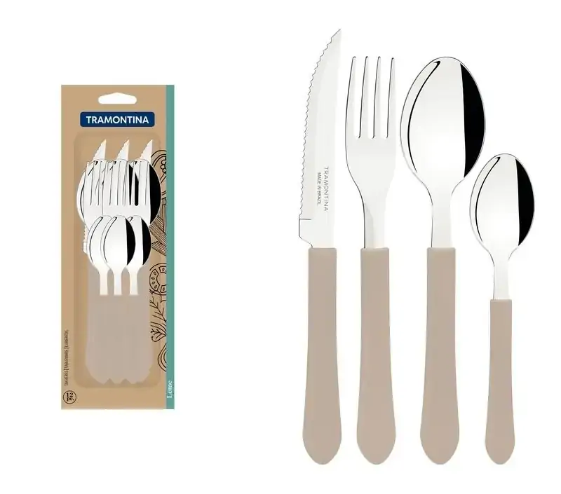 Faqueiro Inox Leme Cinza 12 Peças
