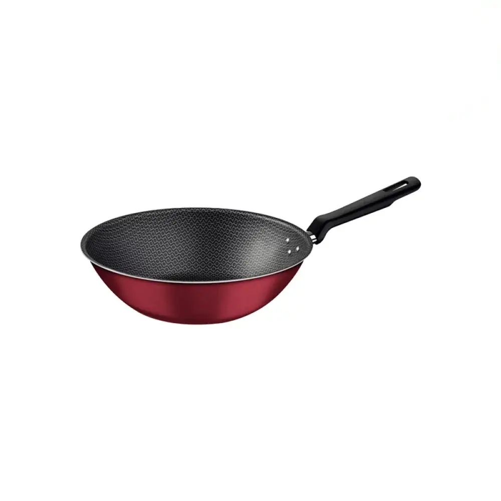Panela Wok Alumínio Loreto Vermelha Sem Tampa 28cm