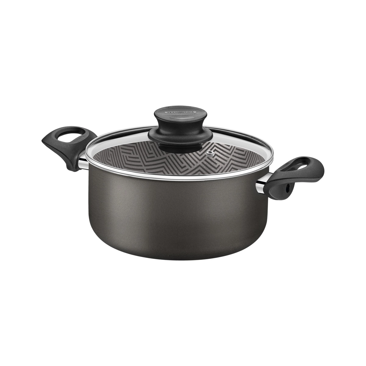 Caçarola Tramontina Paris Antiaderente Tampa de Vidro Chumbo 26CM