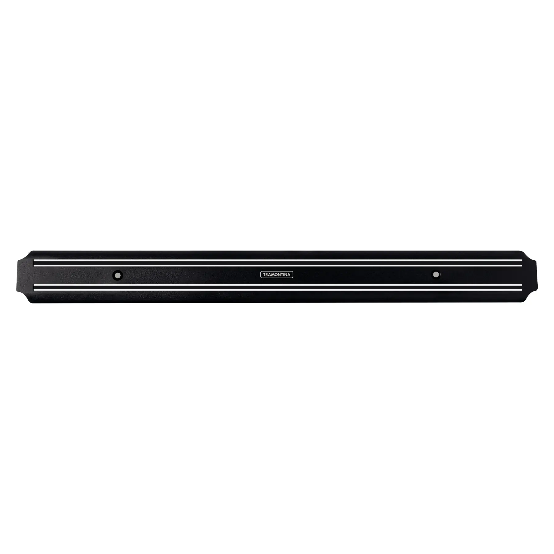 Barra Magnetica Para Facas 55cm Plenu Preto Suporte De Polipropileno, Ima E Aco Inox