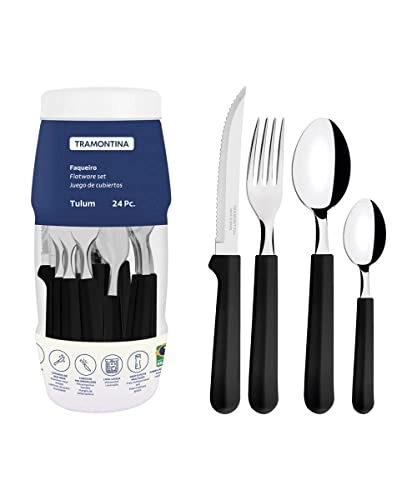 Faqueiro Inox 24 Peças Tulum Preto