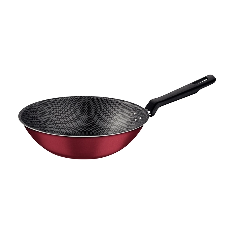 Panela Wok Loreto Alumínio Antiaderente Starflon Max Vermelha 24cm