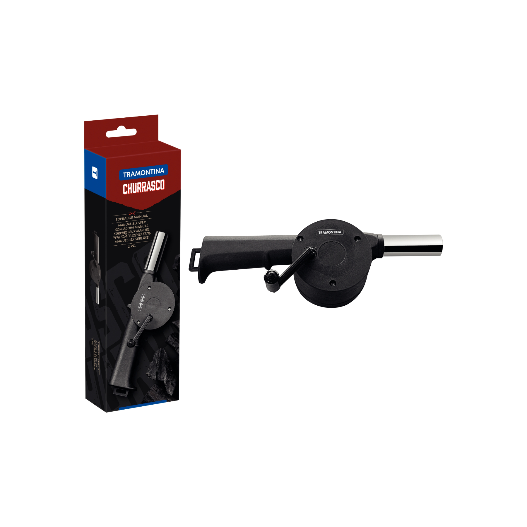 Soprador Manual Para Carvao Tramontina Em Polipropileno E Aco Inox