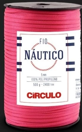 Cordao Fio Nautico 5mm 500g 6185 Pink Atacado Rolo C/208mts Circulo