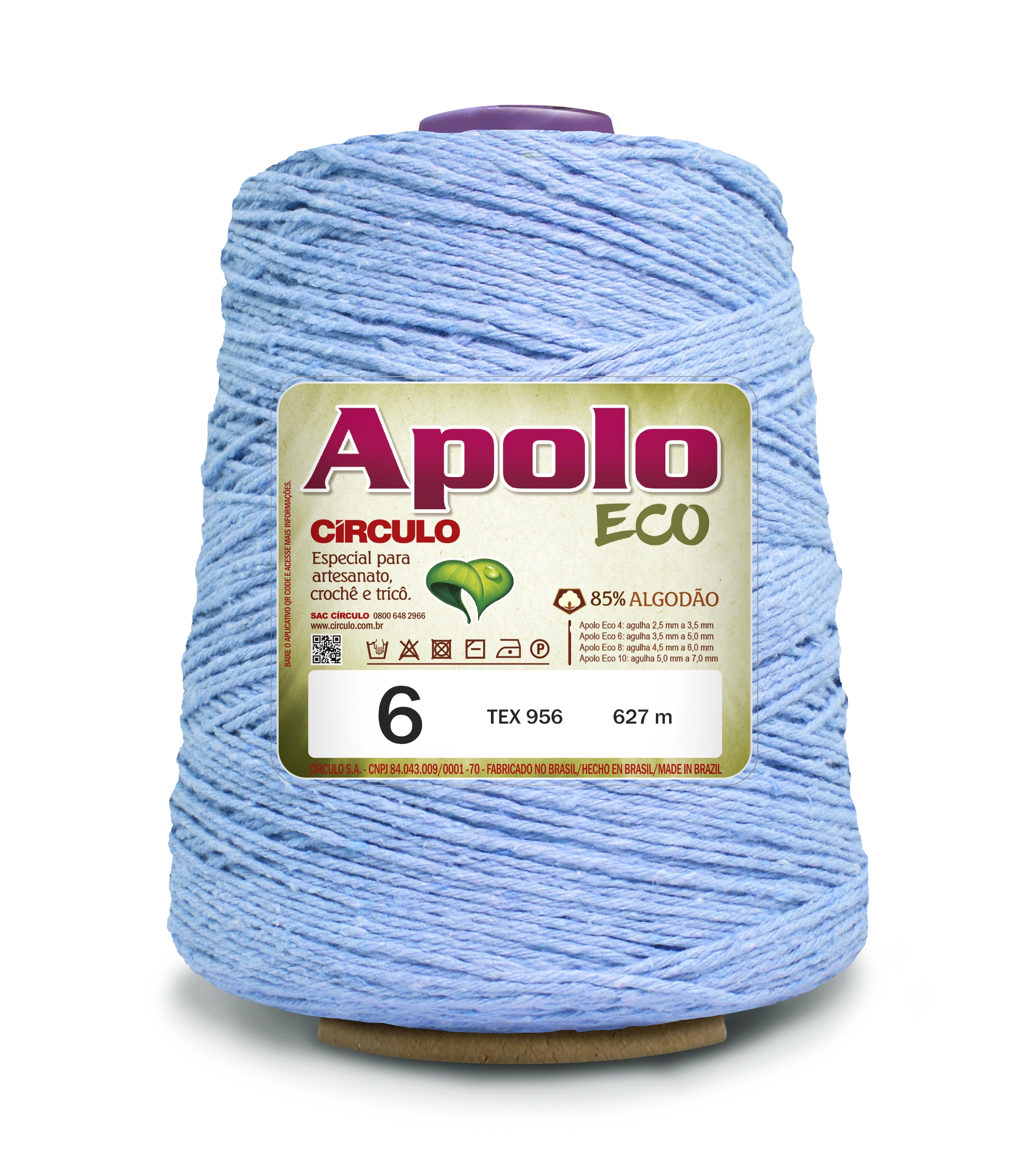 Barbante Circulo Apolo Eco 6 Azul Bebe 600g Cor2373