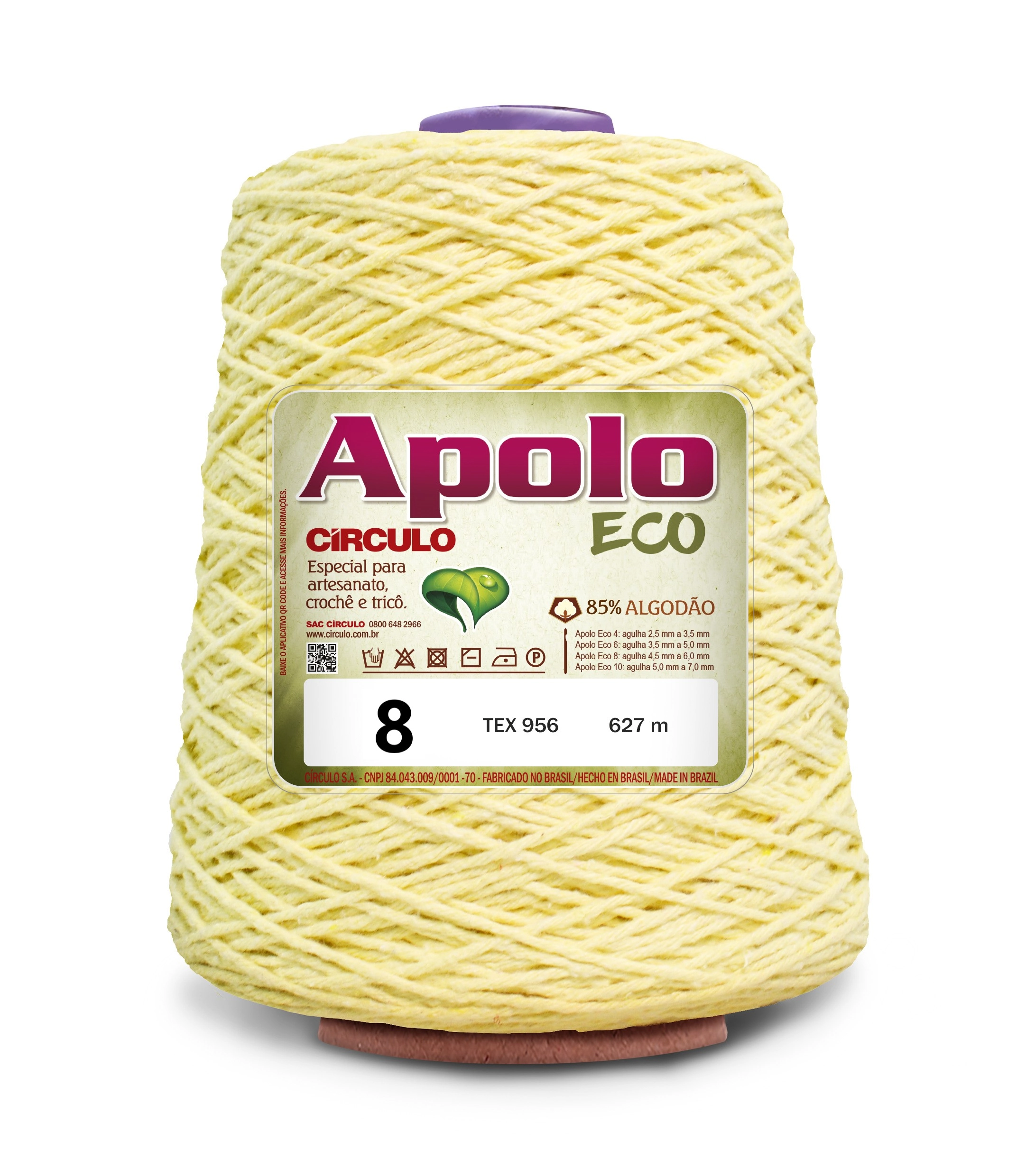 Barbante Circulo Apolo Eco 8 Amarelo Bebe 600g 1074