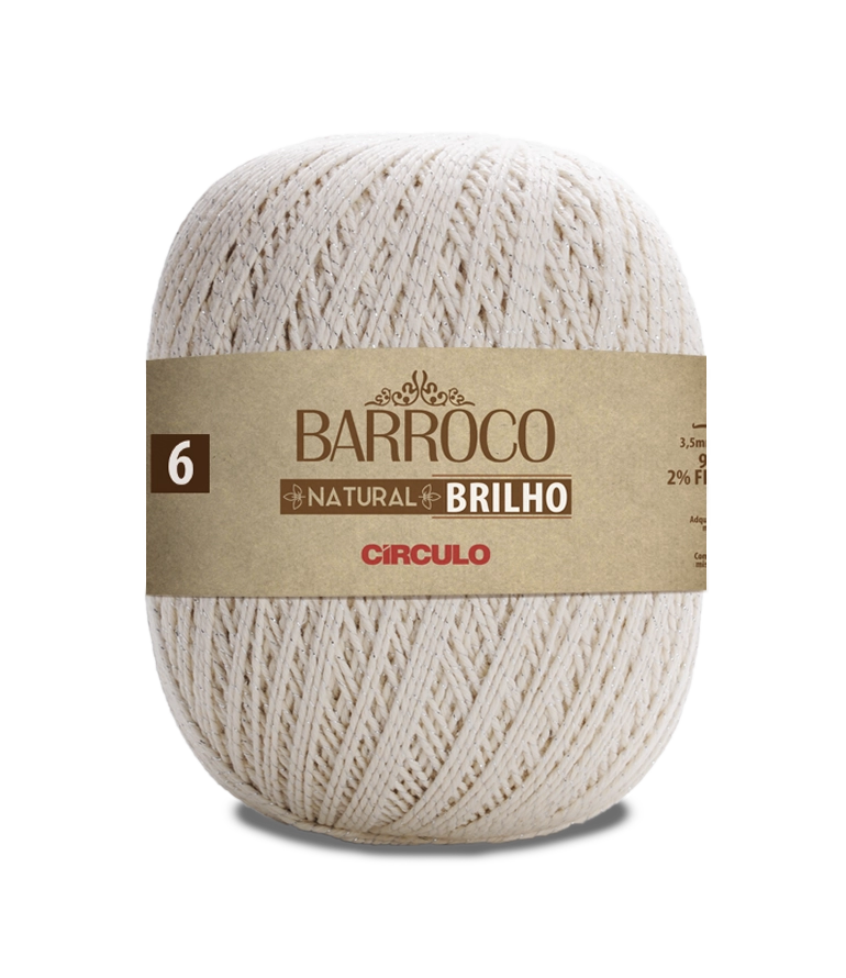Barbante Barroco Natural Brilho Prata