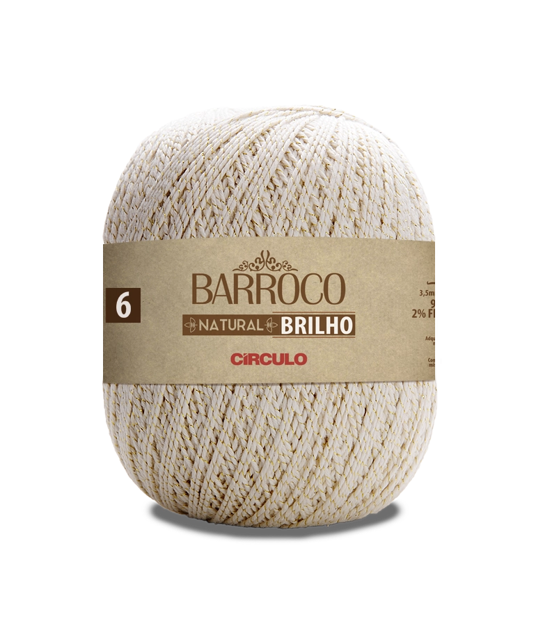 Barbante Barroco Natural Brilho Ouro