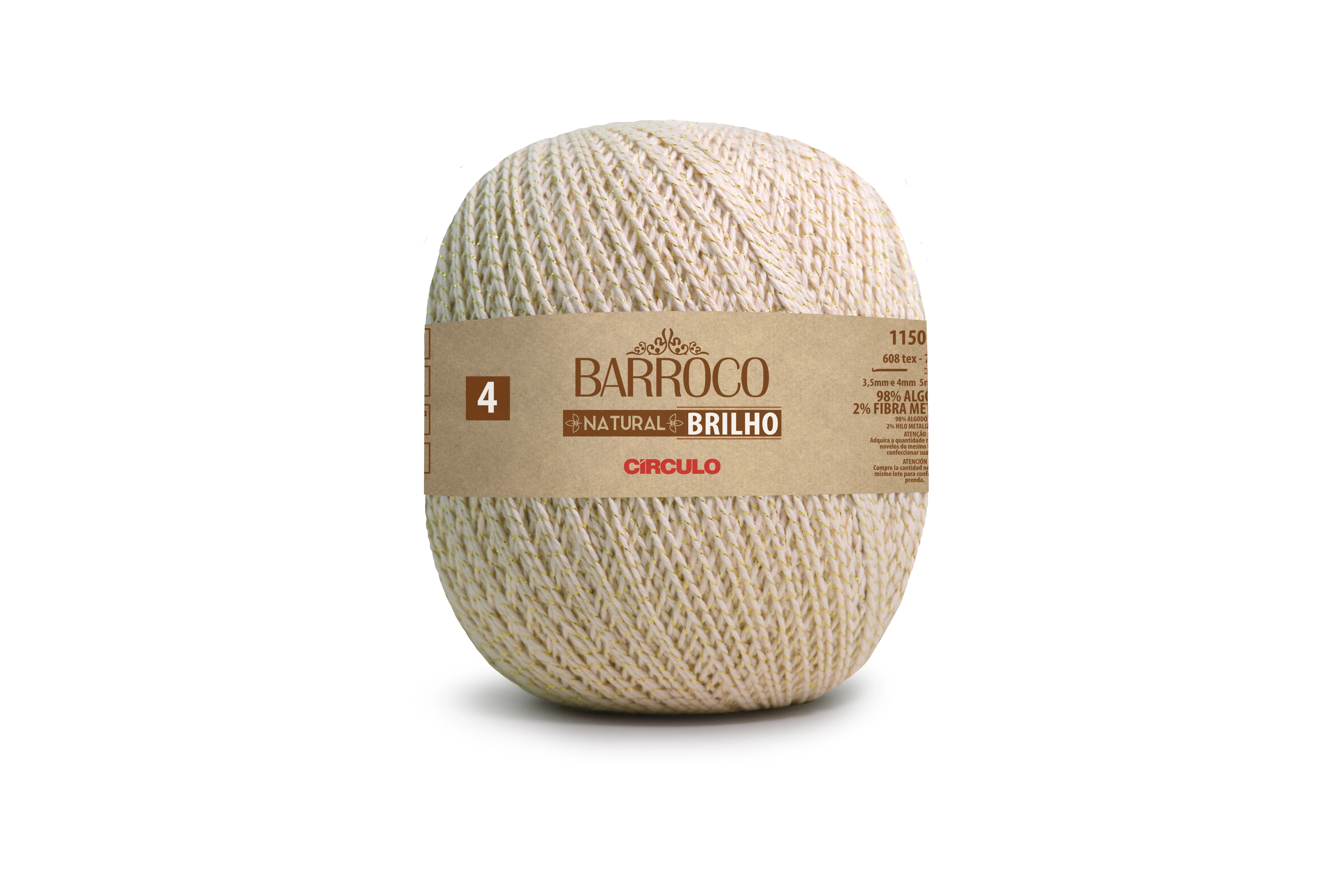 Barbante Bar Barroco Natural 4 Brilho Prata