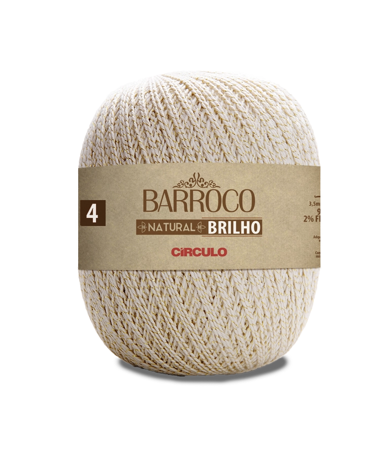 Barbante Bar Barroco Natural 4 Brilho Ouro