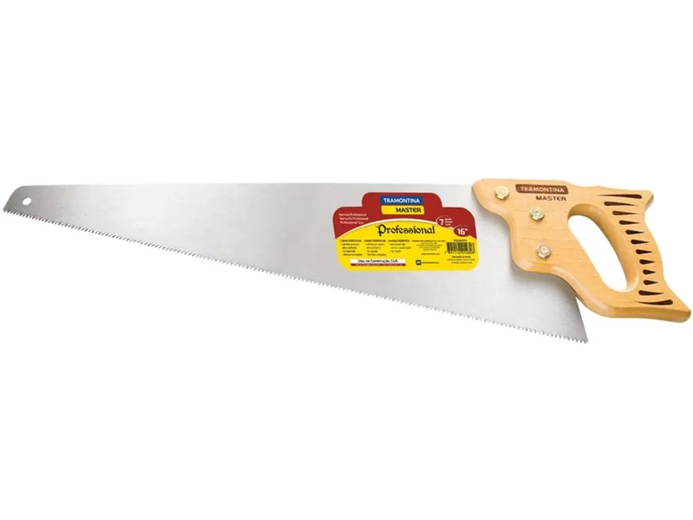 Serrote Profissional Tamanho 18 Cabo Em Madeira Lamina Em Aco 7 Dentes Por Polegada Tramontina
